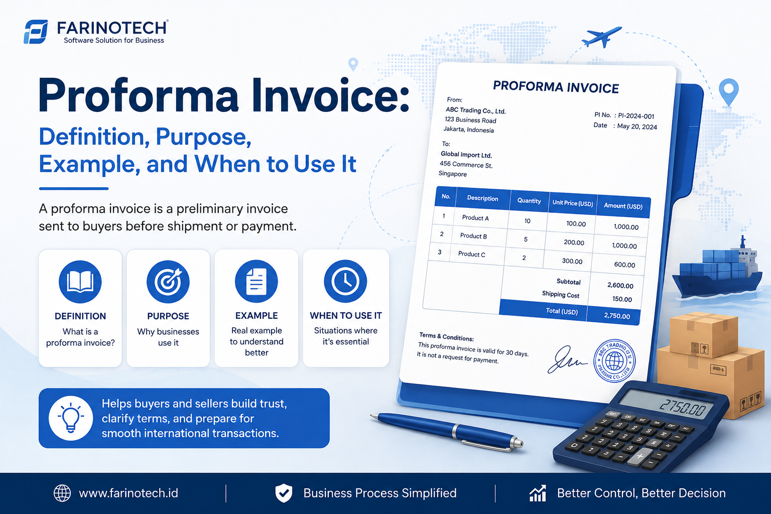 Proforma Invoice: Pengertian, Fungsi, Contoh, dan Kapan Harus Digunakan