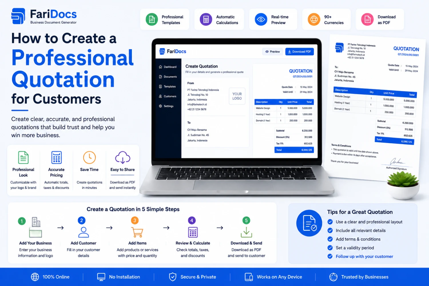How to Create a Professional Quotation for Customers