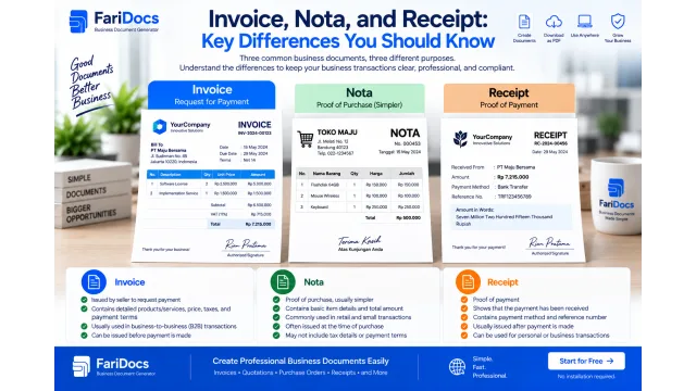 Perbedaan Invoice, Nota, dan Kwitansi yang Perlu Diketahui
