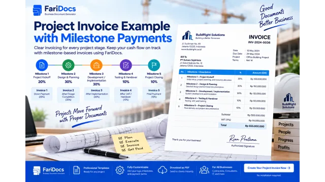 Contoh Invoice Proyek dengan Sistem Pembayaran Termin