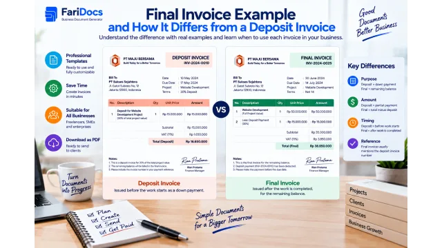 Contoh Invoice Pelunasan dan Perbedaannya dengan Invoice DP